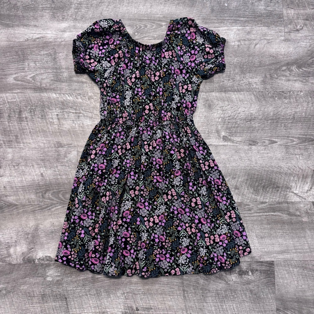 Epic Threads Short Sleeve Wildflower Print Peasant Smocked Dress Girls Sz. 6X - Picture 2 of 8